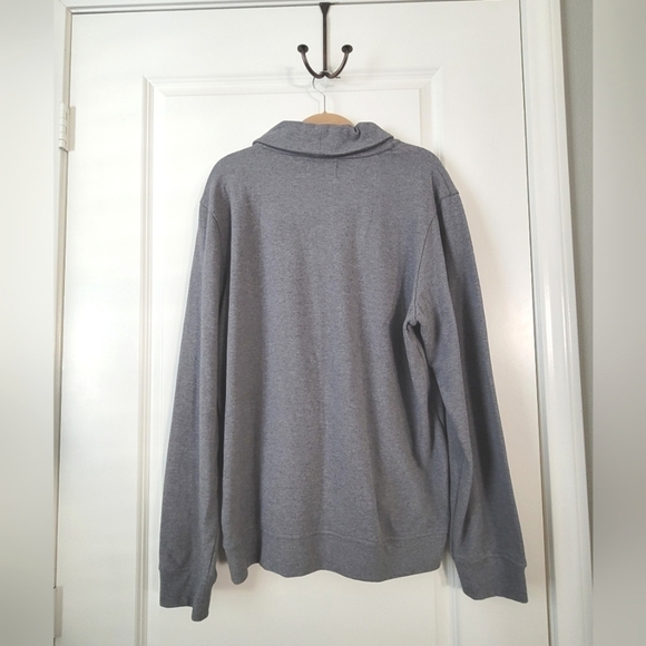 Nordstrom Men Shawl Collar Picot Cotton Pullover Grey XL - Picture 2 of 4